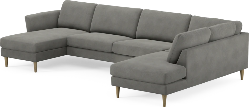 Bridge - 3-sits soffa med schäslong vänster och divan höger - Grå