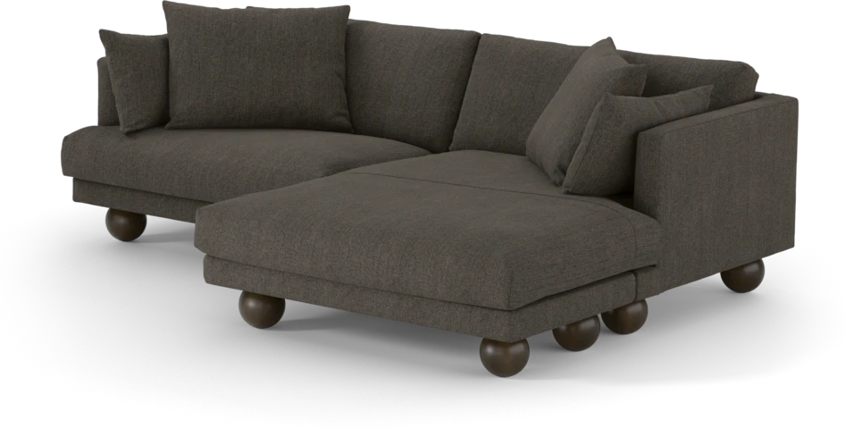 Harper - 4-sits med schäslong XL höger - Brun