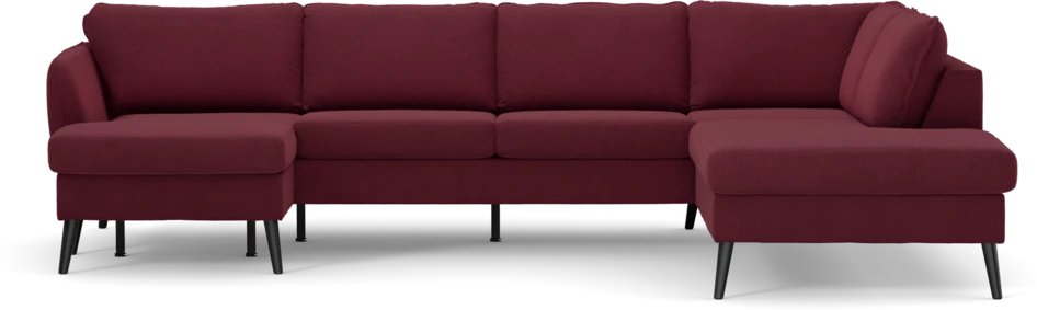 County - 3-sits soffa med schäslong vänster och divan höger - Röd