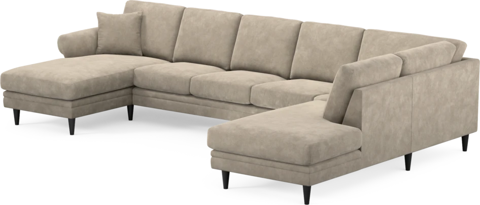 Eden - 3-sits soffa med schäslong vänster och divan höger - Beige