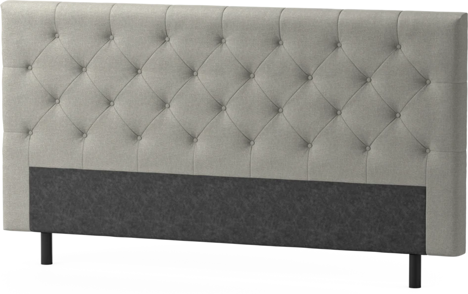 Delux Pikerad Låg - Sänggavel, 90-210 cm - Grå