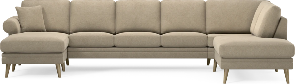Eden - 3-sits soffa med schäslong vänster och divan höger - Beige