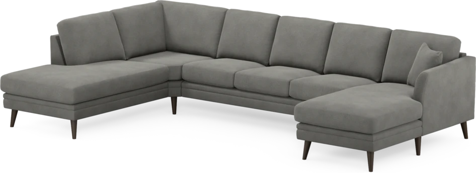 Eden - 3-sits soffa med divan vänster och schäslong höger - Grå