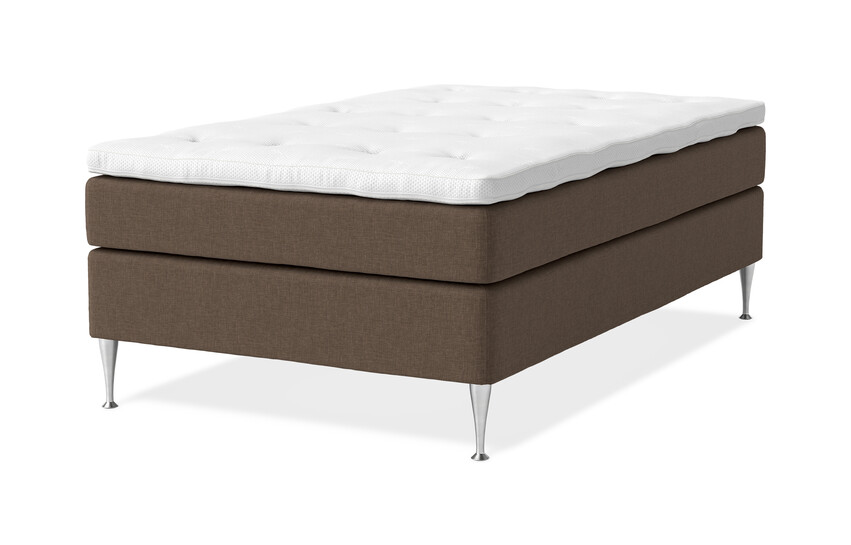 Sense Delux - Kontinentalsäng, enkelsäng med bäddmadrass Sleep Delux vit - Brun