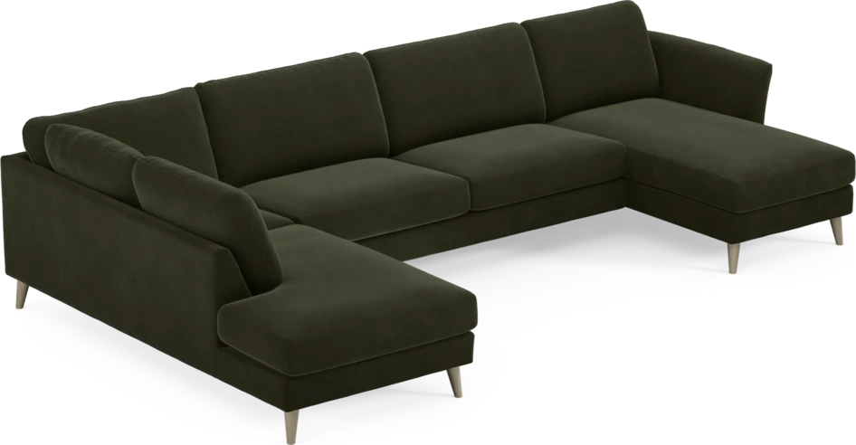 Bridge - 3-sits soffa med divan vänster och schäslong höger - Grön