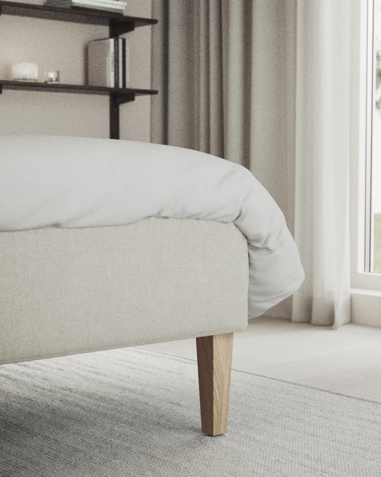 Delux Sense - Kontinentalsäng, enkelsäng 120 cm med bäddmadrass och sängben - inspiration
