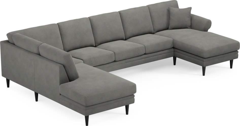 Eden - 3-sits soffa med divan vänster och schäslong höger - Grå