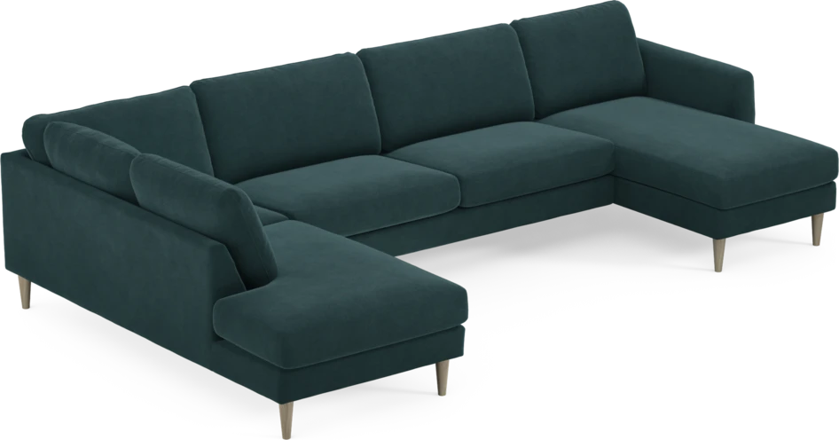 Bridge - 3-sits soffa med divan vänster och schäslong höger - Blå
