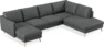 Madison Lux - 2-sits soffa med schäslong vänster och divan höger - Grå
