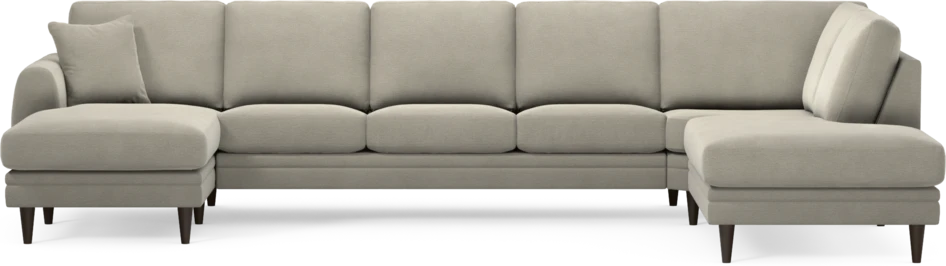 Eden - 3-sits soffa med schäslong vänster och divan höger - Brun