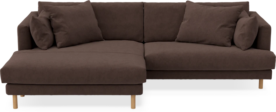 Harper - 4-sits med schäslong XL vänster - Brun