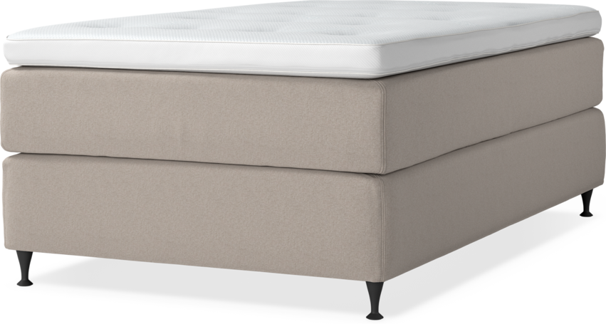 Delux Exclusive - Kontinentalsäng, enkelsäng 120 cm med bäddmadrass - Beige