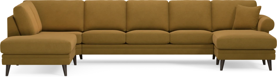 Eden - 3-sits soffa med divan vänster och schäslong höger - Gul