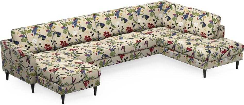 Bridge - 3-sits soffa med schäslong vänster och divan höger - Flerfärgad