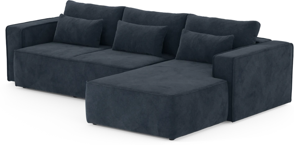 Ide - Bäddsoffa 3-sits med schäslong höger - Blå