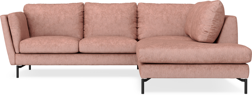Madison - 2-sits soffa med divan höger - Röd