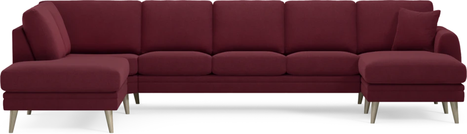 Eden - 3-sits soffa med divan vänster och schäslong höger - Röd