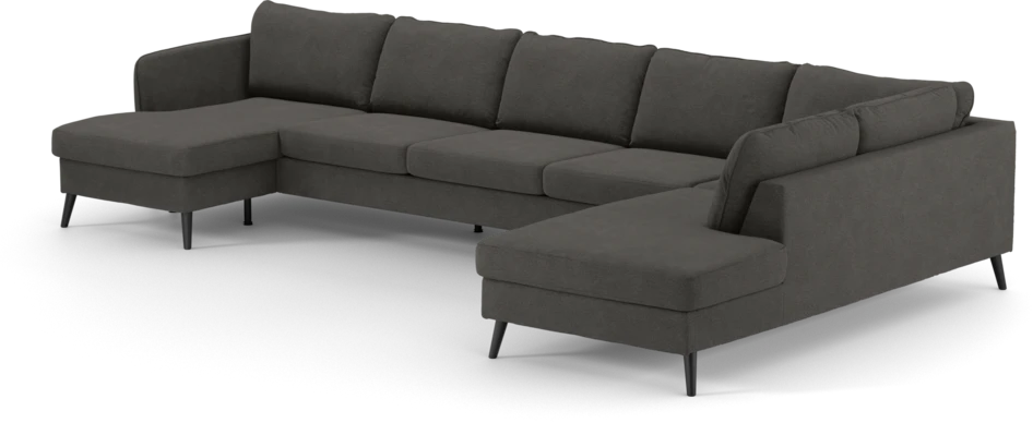 County - 4-sits soffa med schäslong vänster och divan höger - Brun