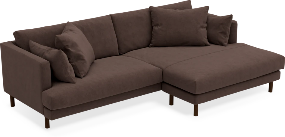 Harper - 4-sits med schäslong XL höger - Brun