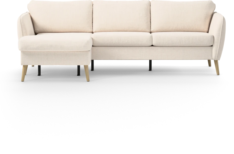 County - 3-sits soffa med flyttbar schäslong - Vit