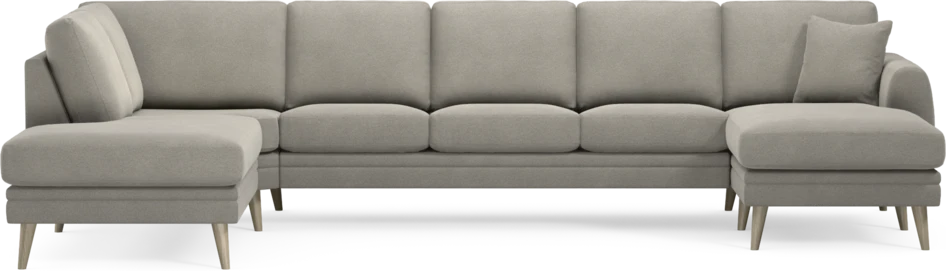 Eden - 3-sits soffa med divan vänster och schäslong höger - Grå