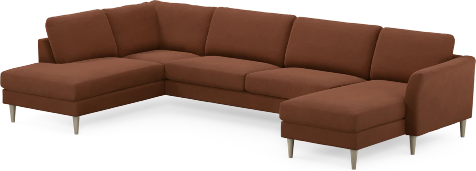 Bridge - 3-sits soffa med divan vänster och schäslong höger - Orange