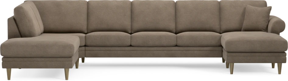 Eden - 3-sits soffa med divan vänster och schäslong höger - Brun