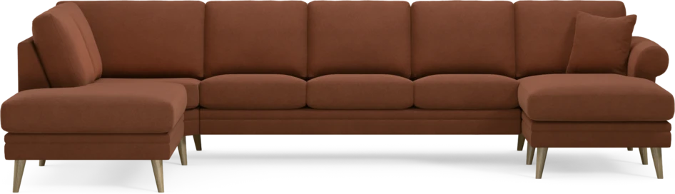 Eden - 3-sits soffa med divan vänster och schäslong höger - Orange