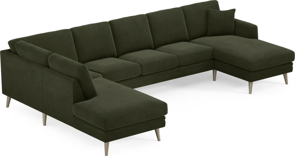 Eden - 3-sits soffa med divan vänster och schäslong höger - Grön