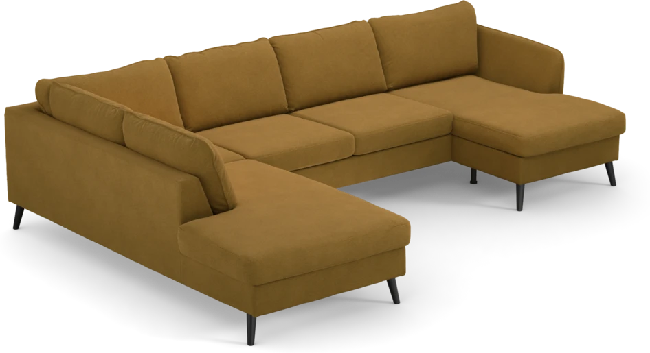 County - 3-sits soffa med divan vänster och schäslong höger - Gul