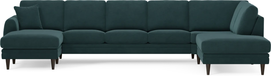 Eden - 3-sits soffa med schäslong vänster och divan höger - Blå