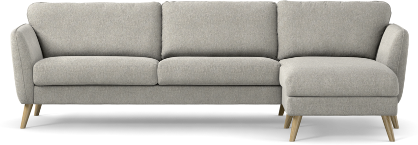 Bridge - 3-sits soffa med schäslong höger - Grå