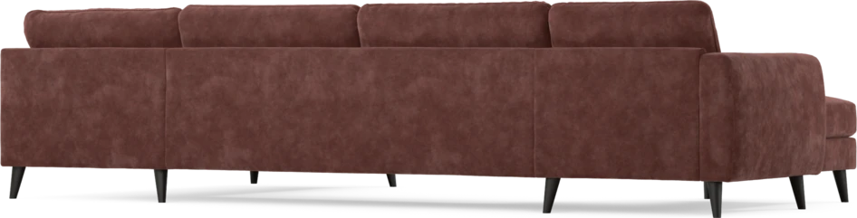 Bridge - 3-sits soffa med schäslong vänster och divan höger - Röd