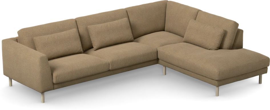Willow - 3-sits soffa med divan höger, fast klädsel - Gul
