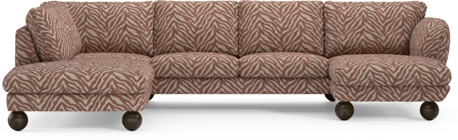 Madison Lux - 2-sits soffa med divan vänster och schäslong höger - Orange