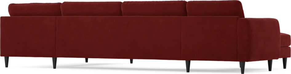 Bridge - 3-sits soffa med schäslong vänster och divan höger - Röd
