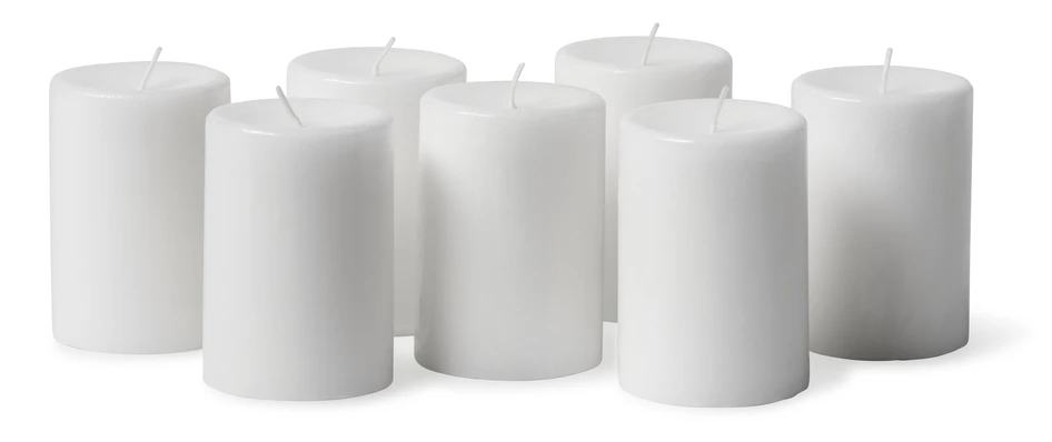 Glimra - Blockljus, H 10 Ø 7 cm, brinntid 35 h  - Vit