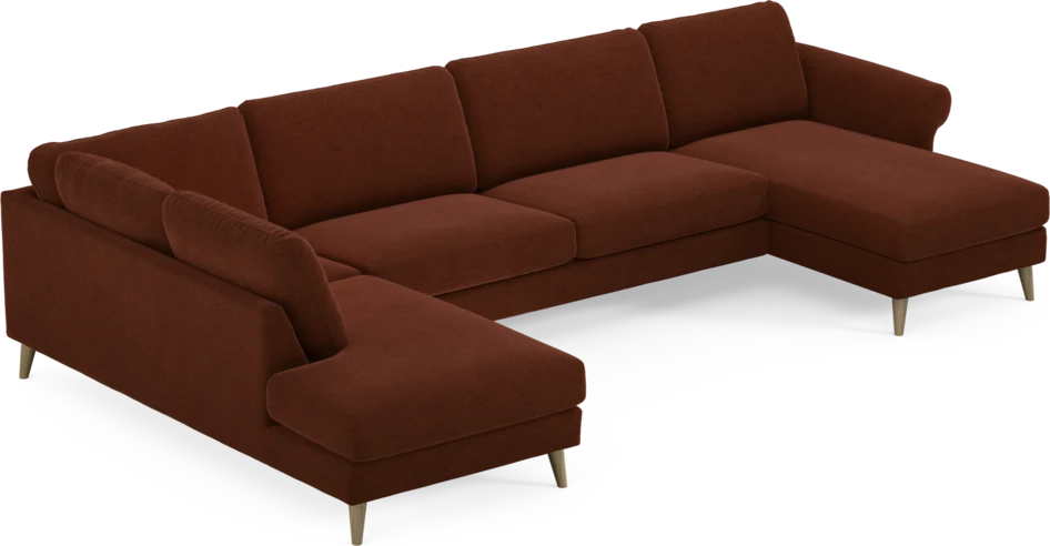 Bridge - 3-sits soffa med divan vänster och schäslong höger - Orange