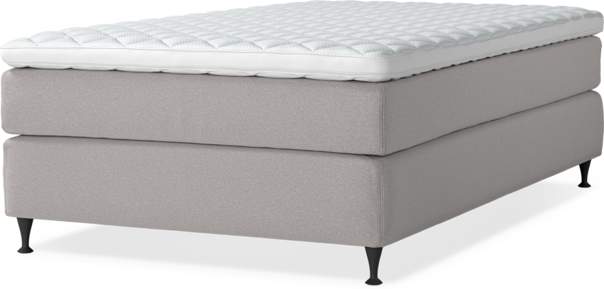 Delux Sense - Kontinentalsäng, enkelsäng 120 cm med bäddmadrass - Grå