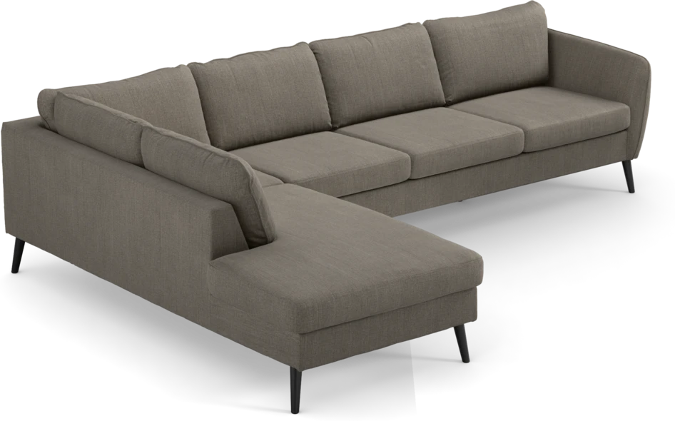 County - 3-sits soffa med divan vänster - Brun