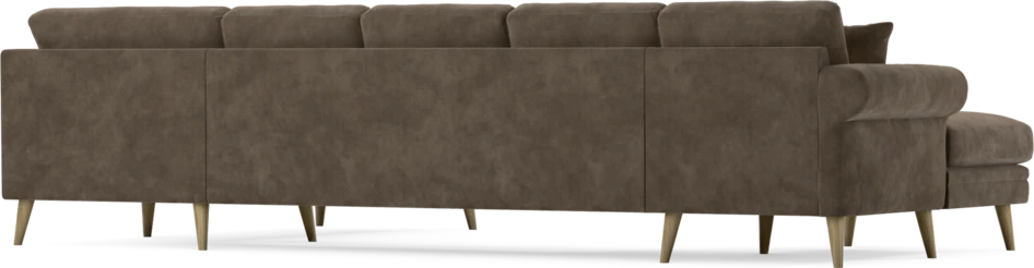 Eden - 3-sits soffa med schäslong vänster och divan höger - Brun