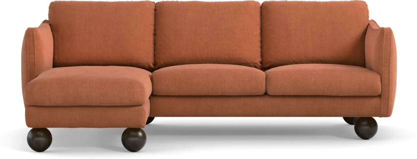 Madison Lux - 2-sits soffa med schäslong vänster - Orange
