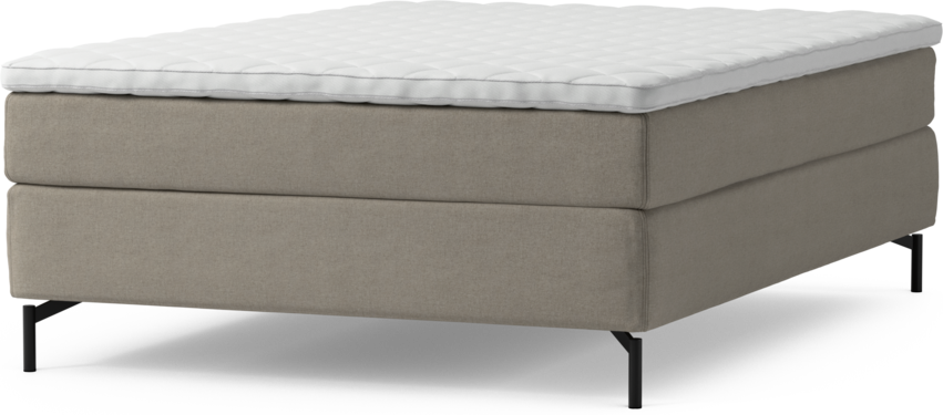 Delux Sense - Kontinentalsäng, enkelsäng 140 cm med bäddmadrass och sängben - Beige