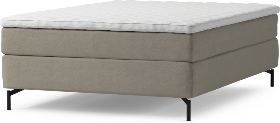 Delux Sense - Kontinentalsäng, enkelsäng 140 cm med bäddmadrass och sängben - Beige