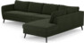 County - 3-sits soffa med divan höger - Grön