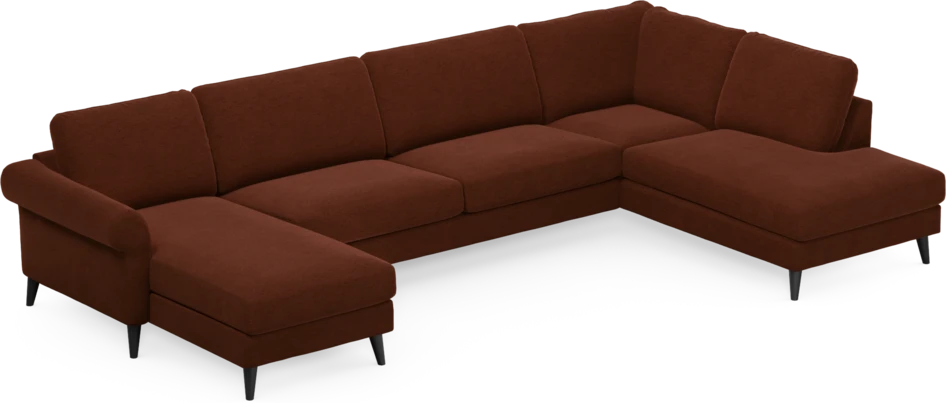 Bridge - 3-sits soffa med schäslong vänster och divan höger - Orange