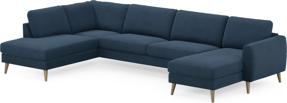 Bridge - 3-sits soffa med divan vänster och schäslong höger - Blå