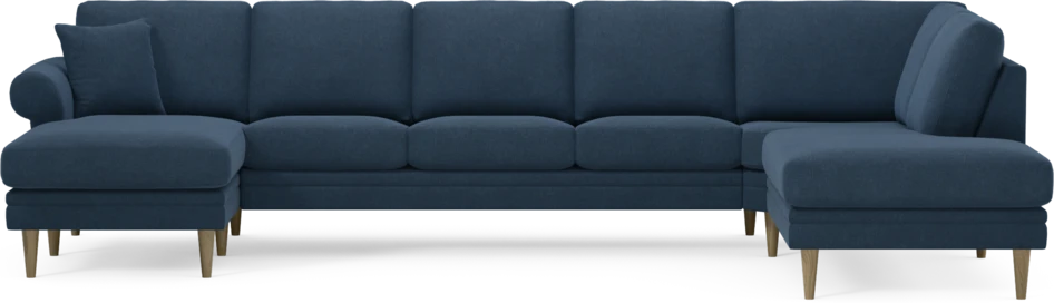 Eden - 3-sits soffa med schäslong vänster och divan höger - Blå
