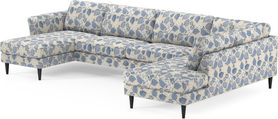 Bridge - 3-sits soffa med schäslong vänster och divan höger - Blå