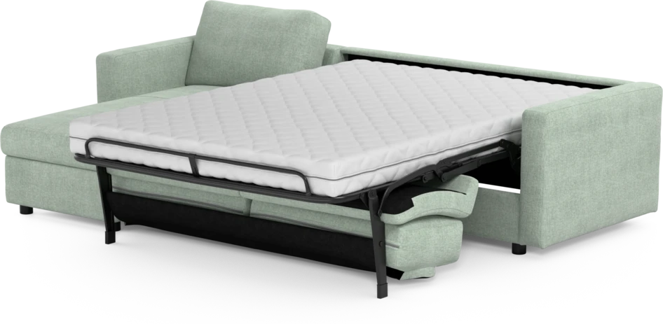 Lindö - Bäddsoffa 2,5-sits med schäslong, vändbar - Grön